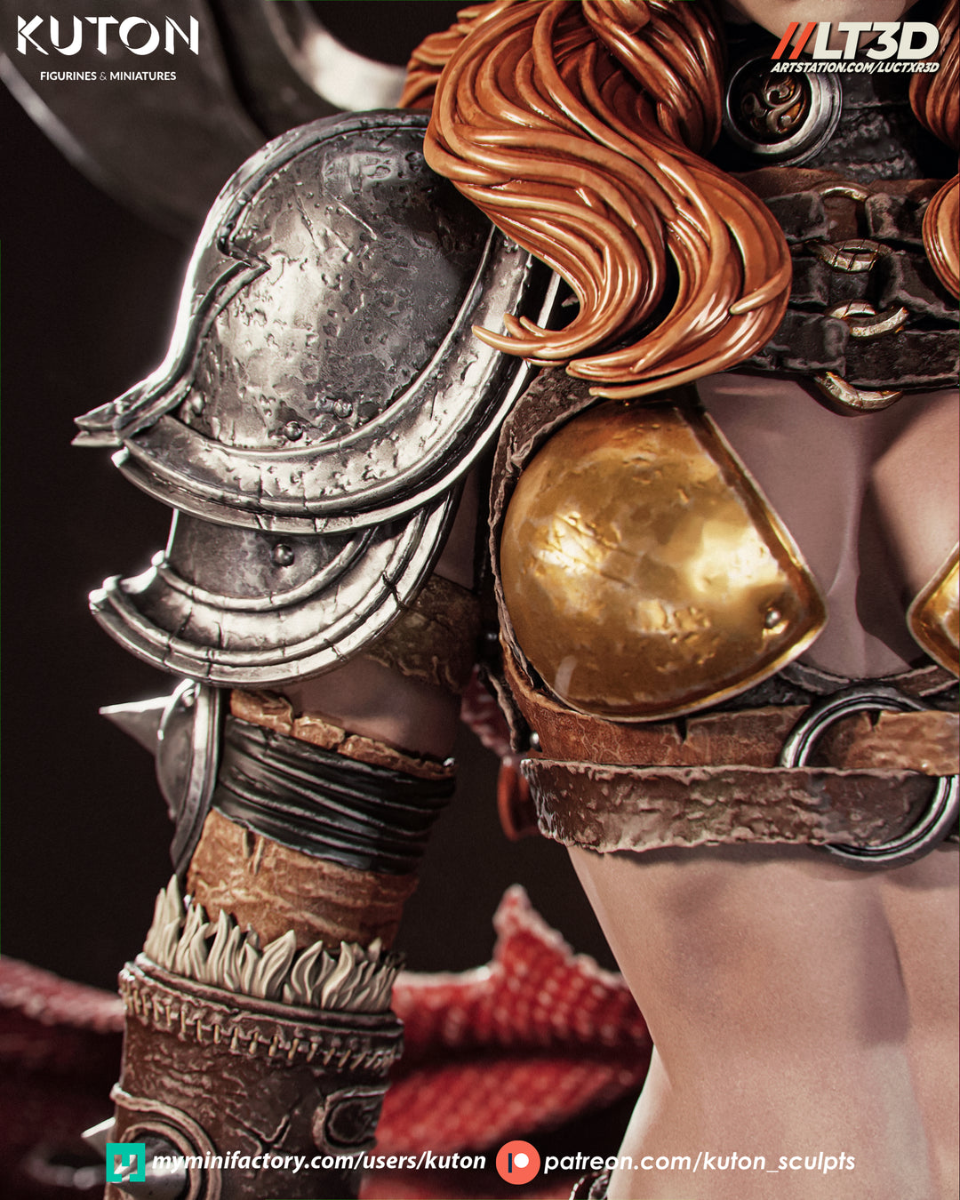 Thyra Warrior Queen 3D Printed Scuplt Printed Model Kit -  10 scale
