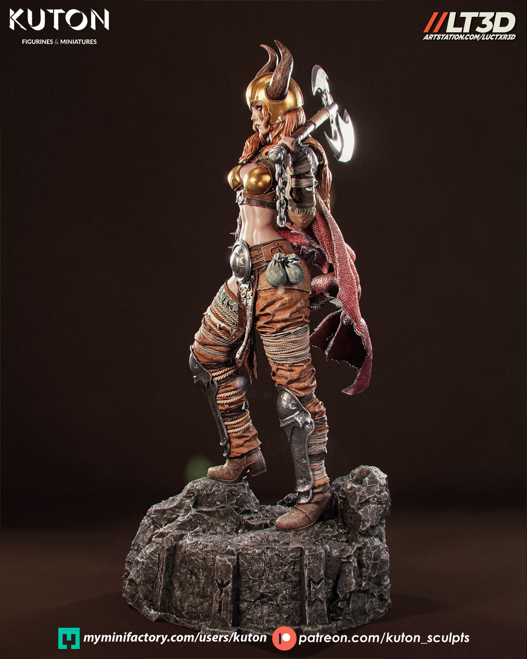 Thyra Warrior Queen 3D Printed Scuplt Printed Model Kit -  10 scale