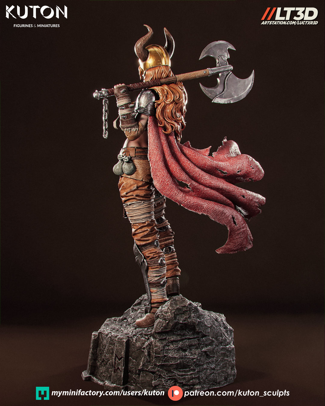 Thyra Warrior Queen 3D Printed Scuplt Printed Model Kit -  10 scale