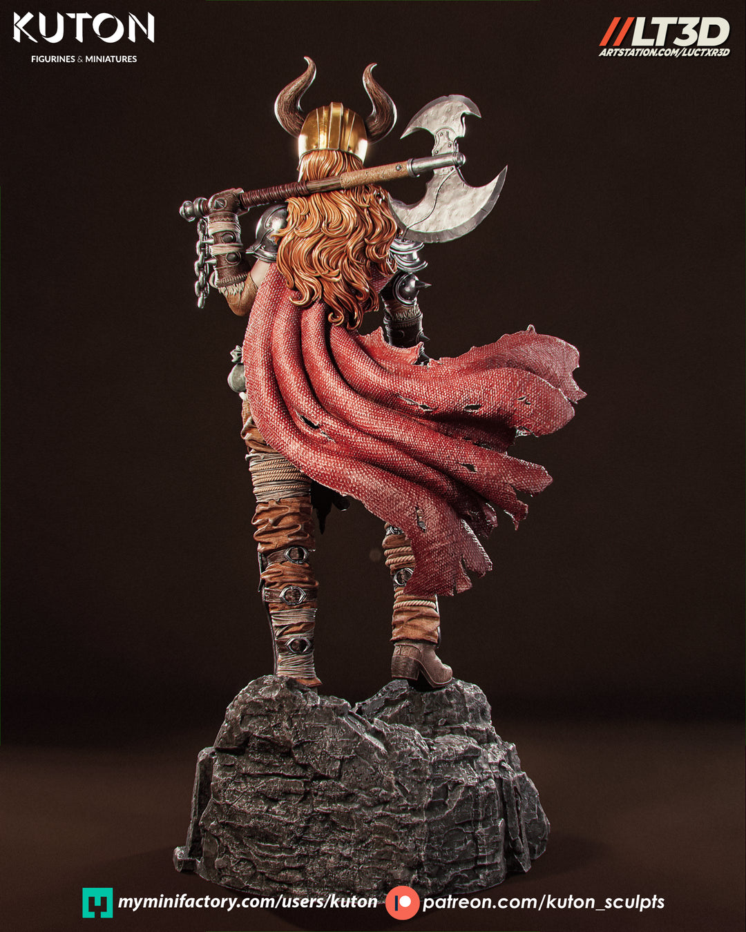 Thyra Warrior Queen 3D Printed Scuplt Printed Model Kit -  10 scale
