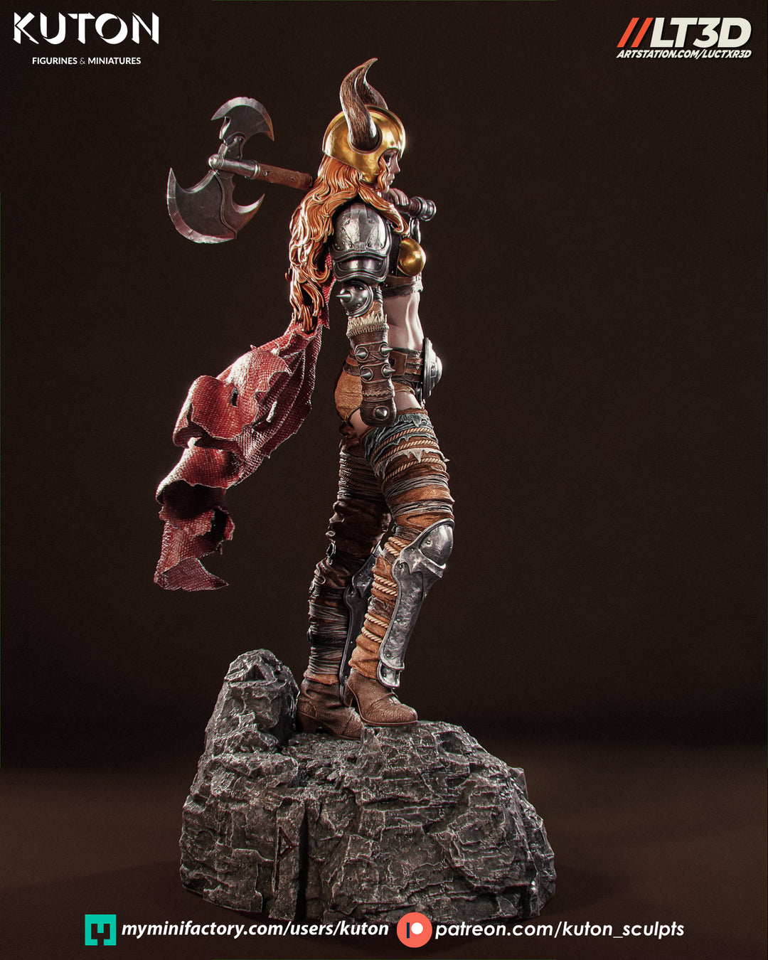 Thyra Warrior Queen 3D Printed Scuplt Printed Model Kit -  10 scale