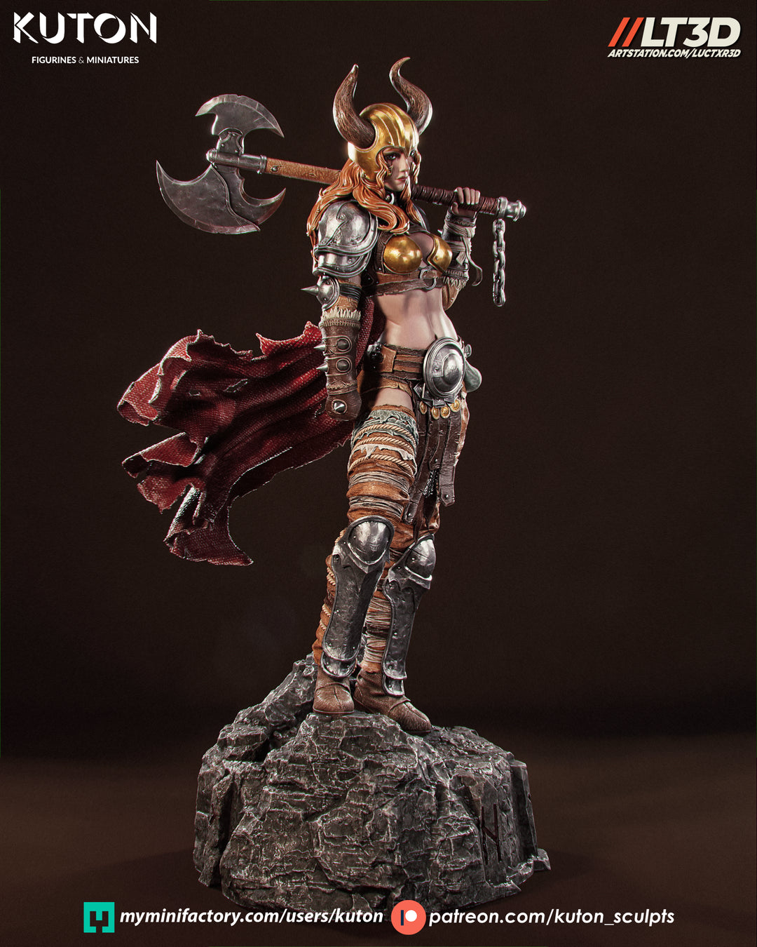 Thyra Warrior Queen 3D Printed Scuplt Printed Model Kit -  10 scale