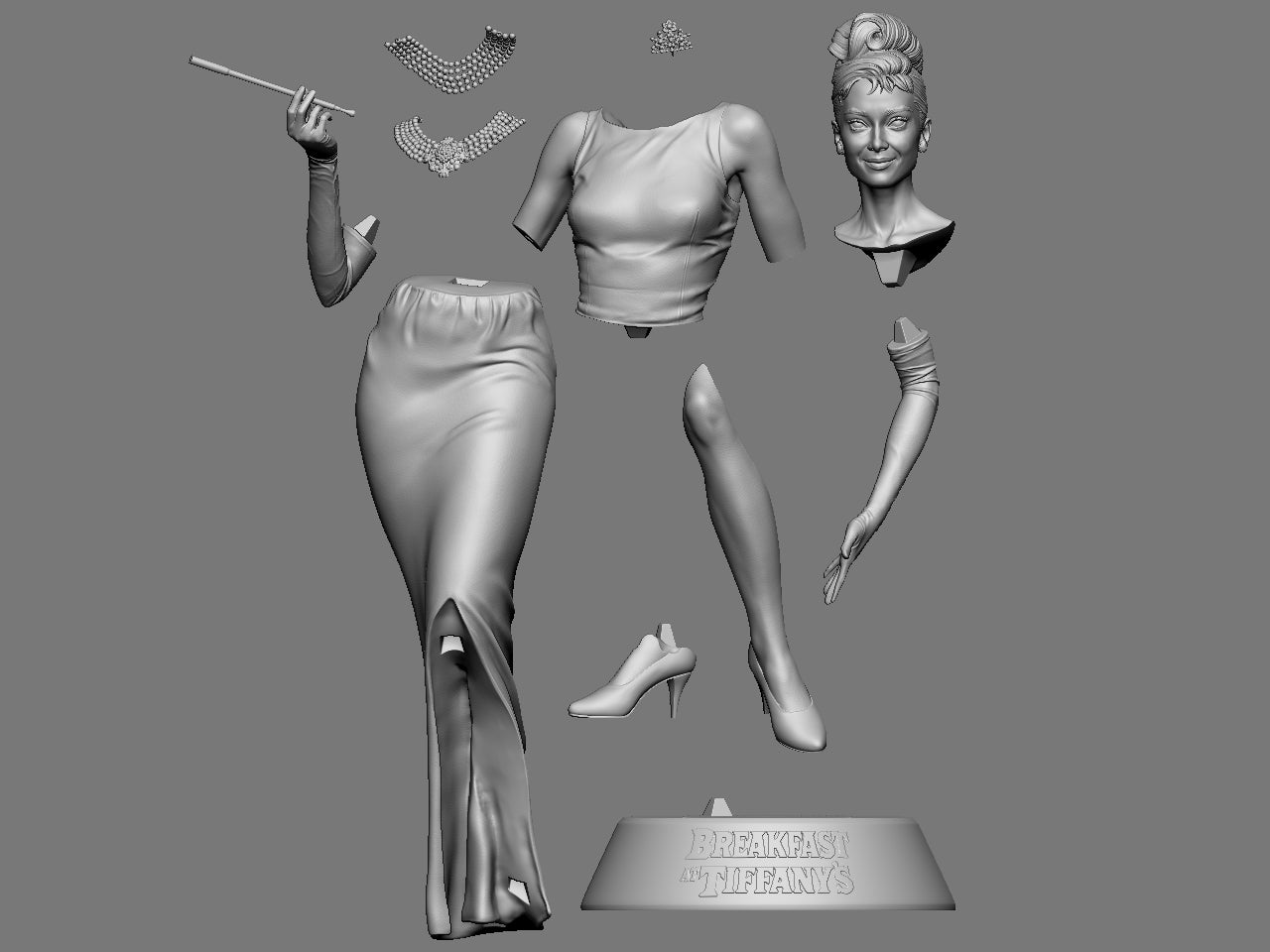 Tiffany - Breakfast at Tiffanys - 3d Printed Model Sculpture