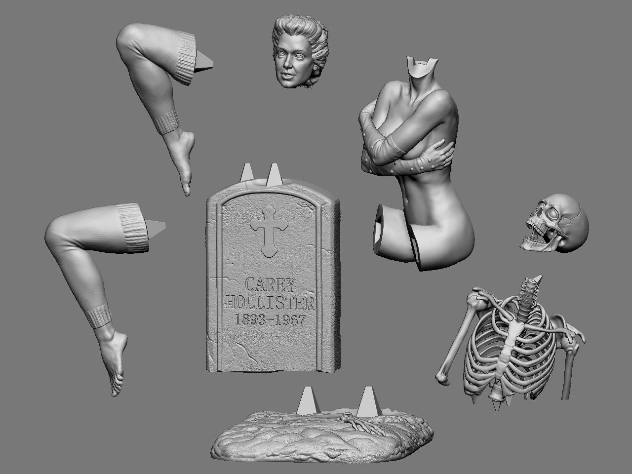 Trash - Return of the Living Dead - 3d Printed Model Sculpture