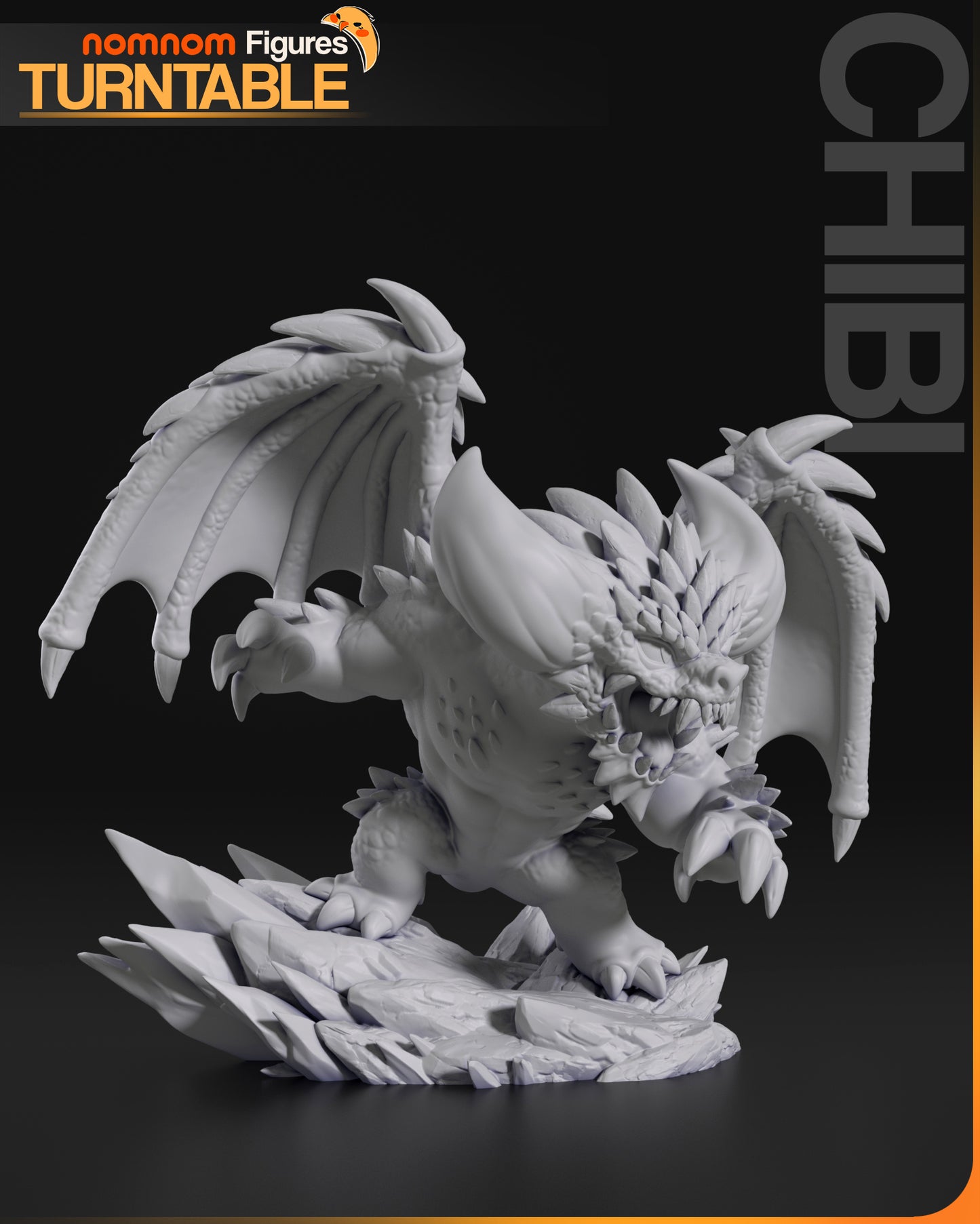 Nergigante (Monster Hunter) 3d Printed Model Kit - Chibi
