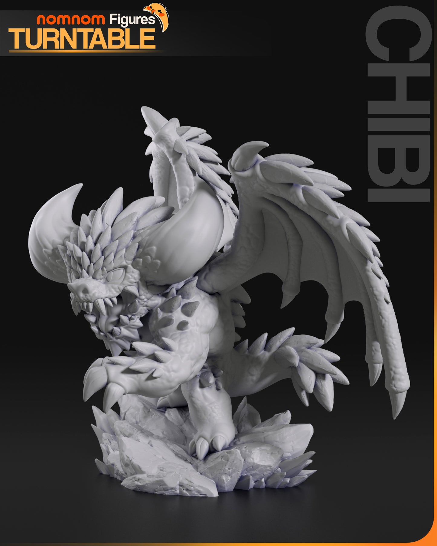 Nergigante (Monster Hunter) 3d Printed Model Kit - Chibi