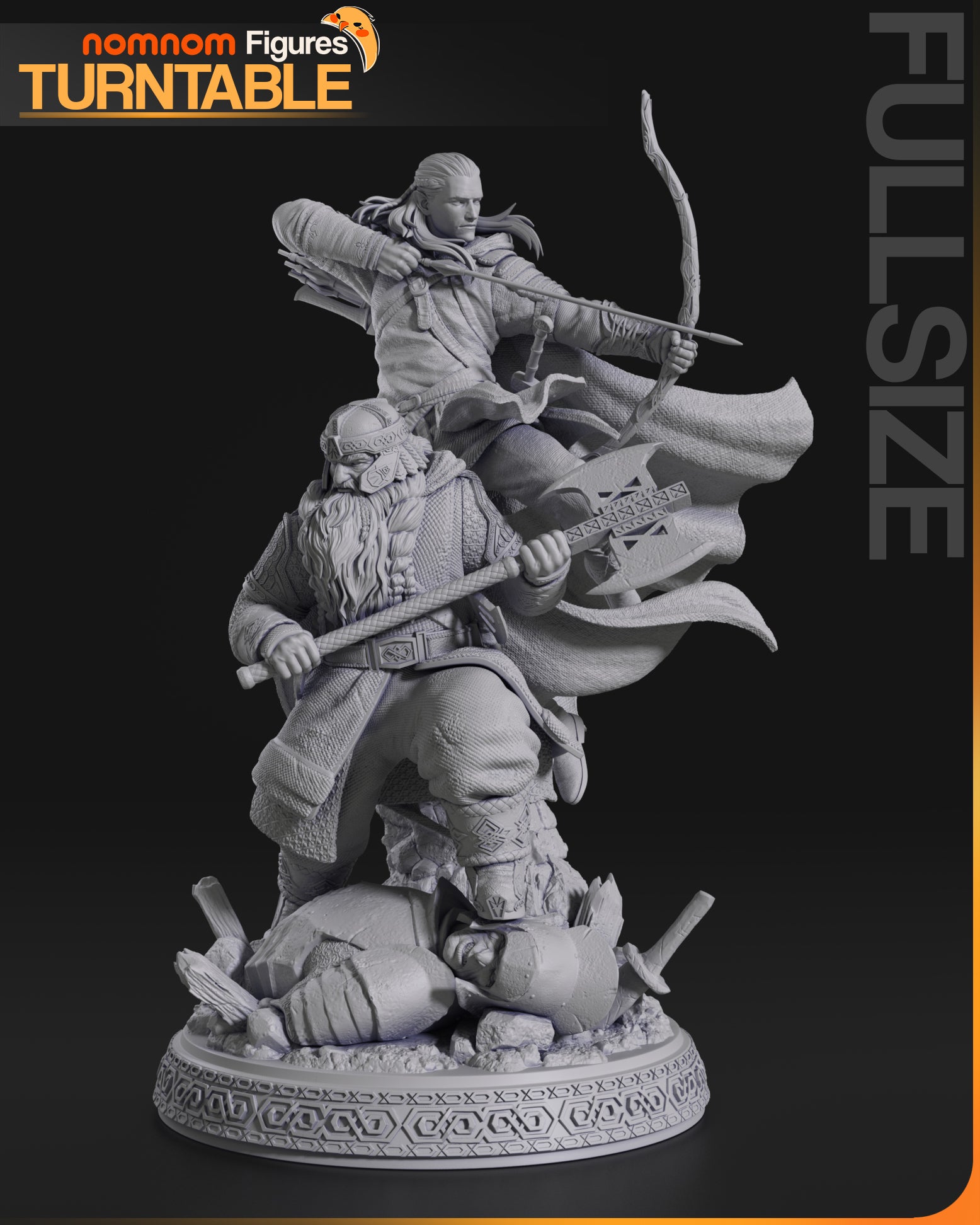 Gimli & Legolas (Lord of the Rings) - 3D Print Fan Art - Various Scales