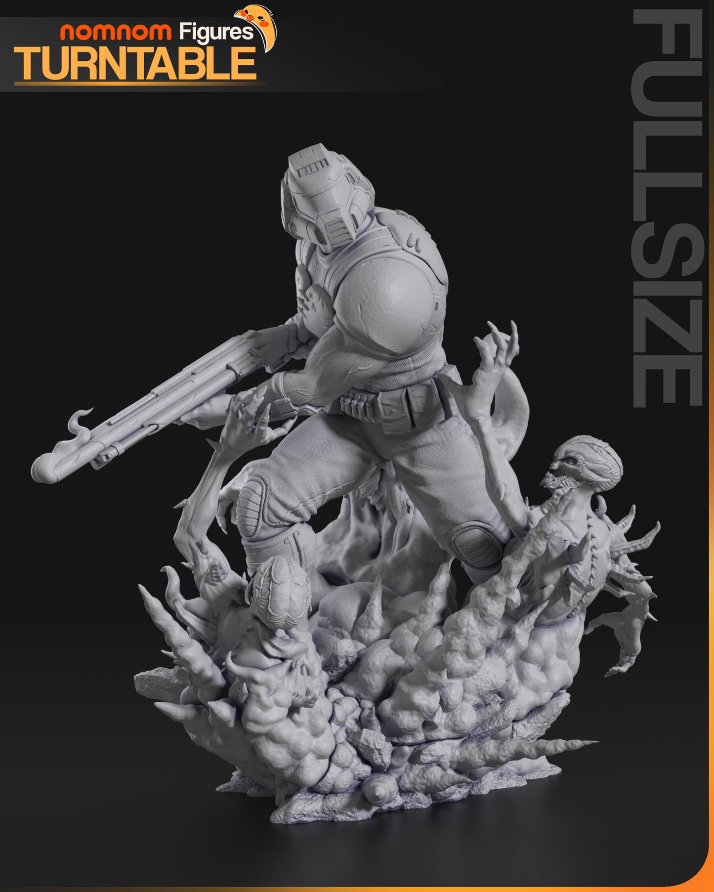 Doom Guy (Doom) - 3D Print - Model Kit - (Nom Nom)