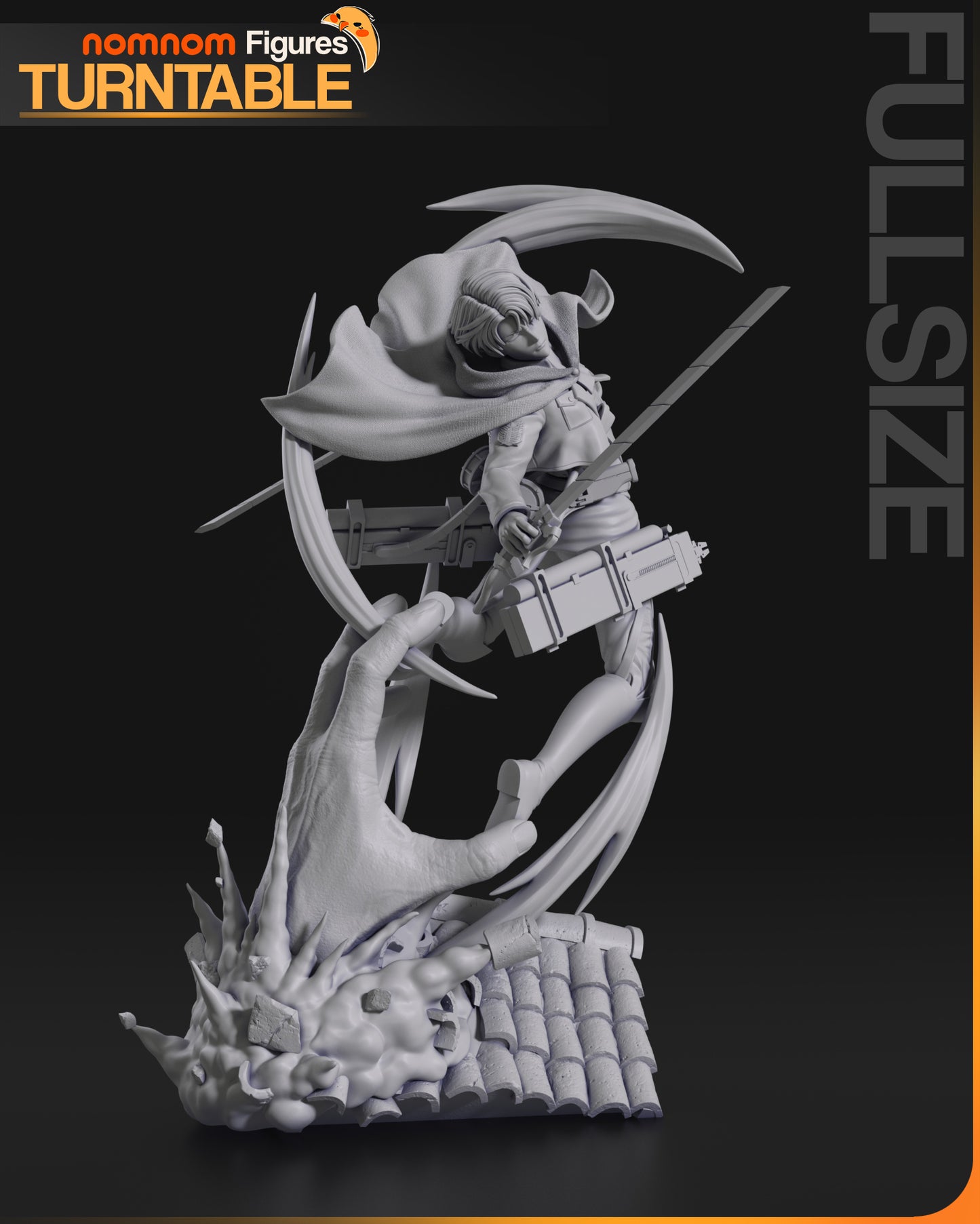 Levi (Attack on Titan) - 3D Print - Model Kit - (Nom Nom)