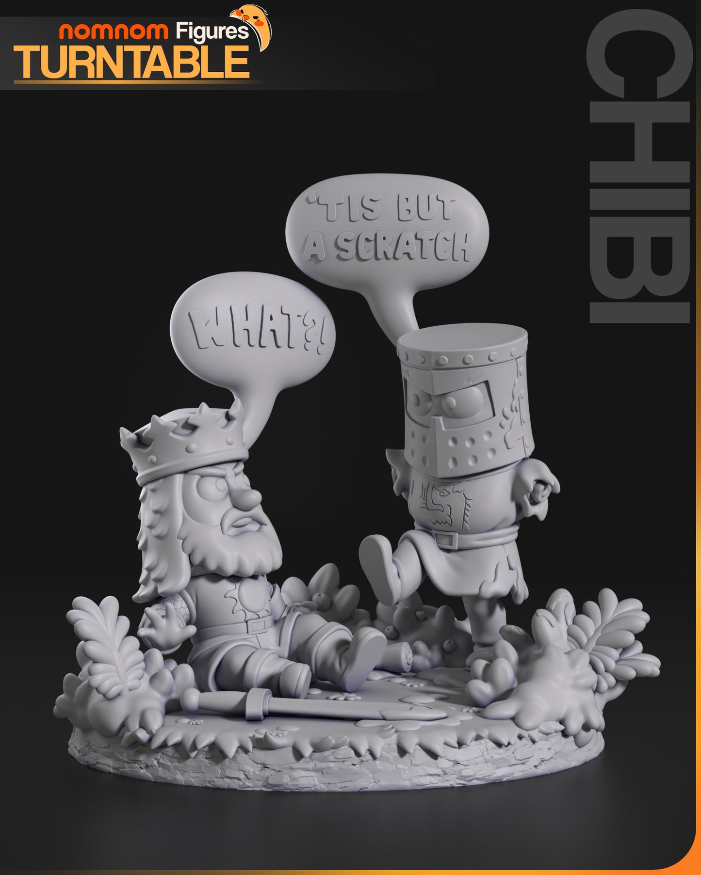 The Black Knight (Monty Python) 3d Printed Chibi Model Kit