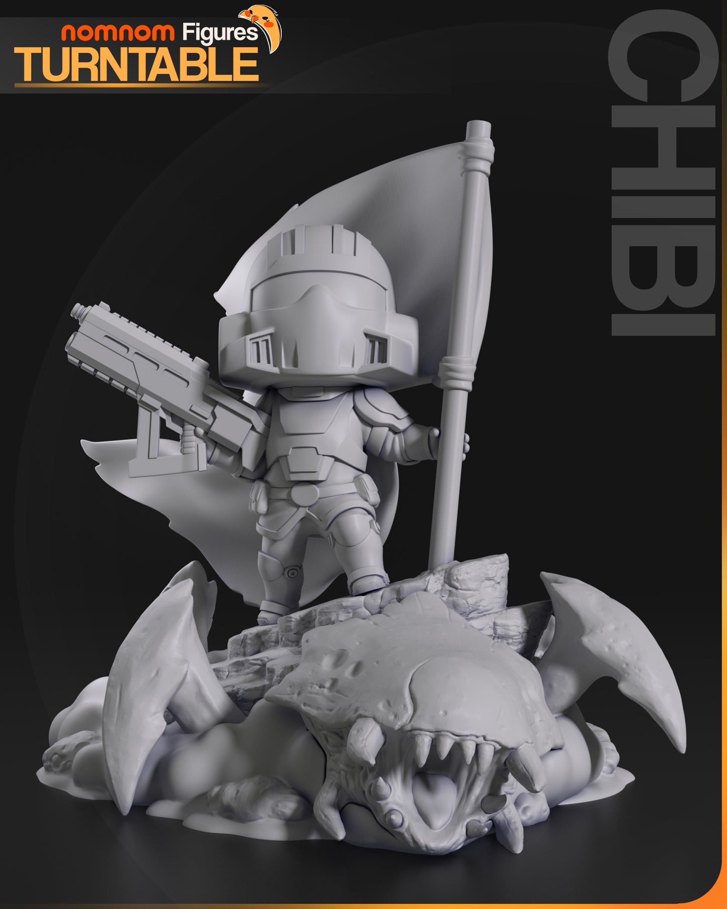 Helldiver - Chibi - 3d print Model kit - 80mm