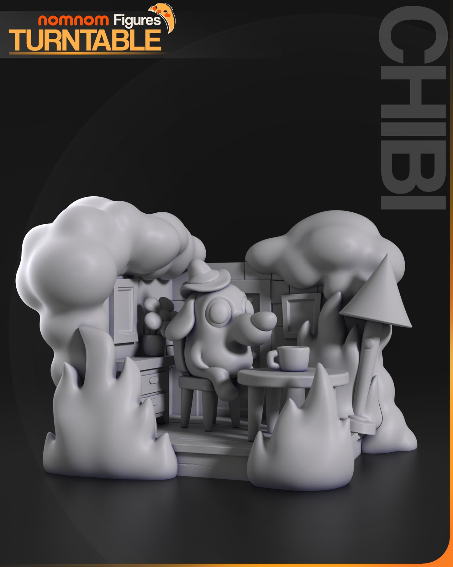 Chibi This is Fine (Meme) - 3D Print - Model Kit - Nomnom