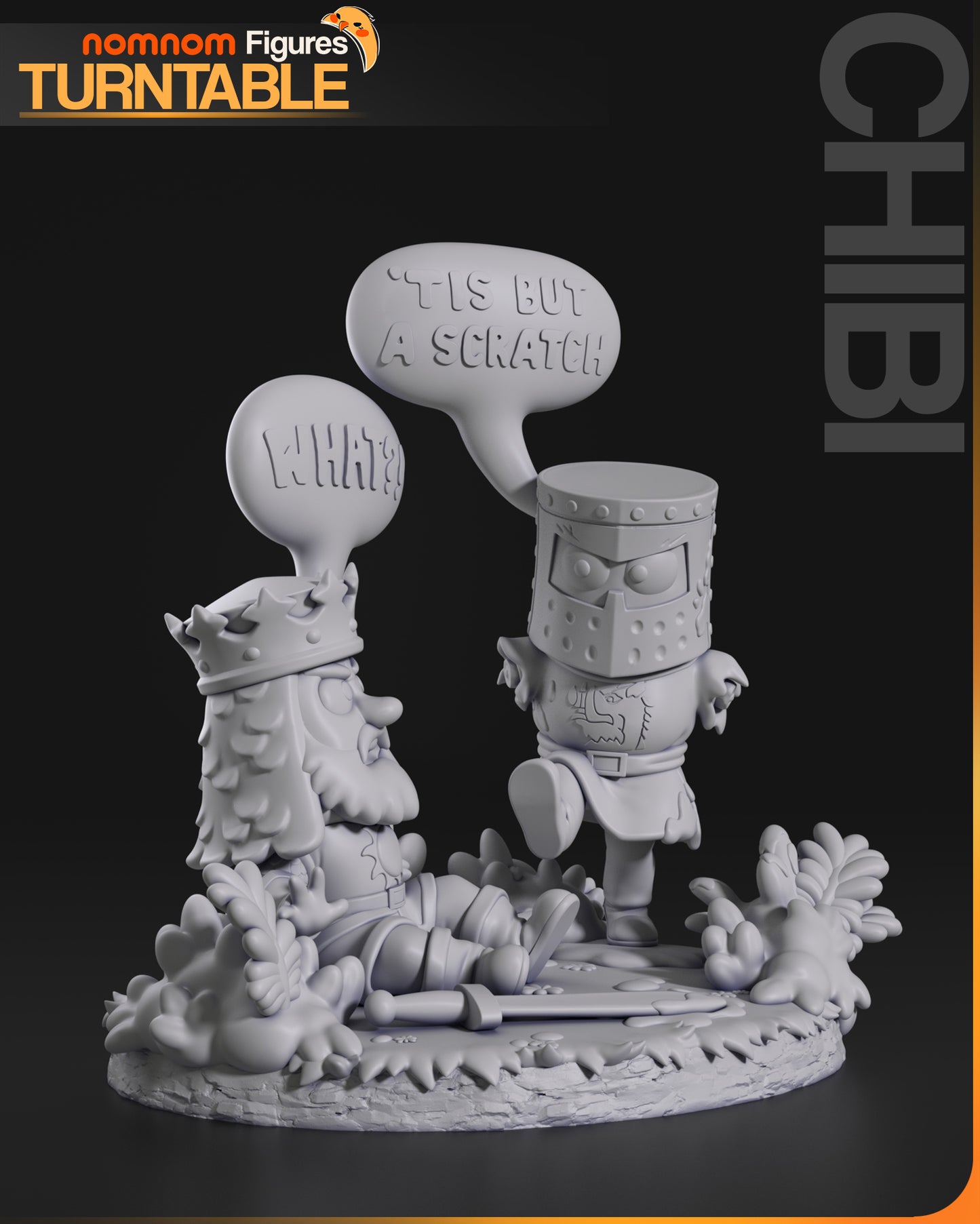 The Black Knight (Monty Python) 3d Printed Chibi Model Kit