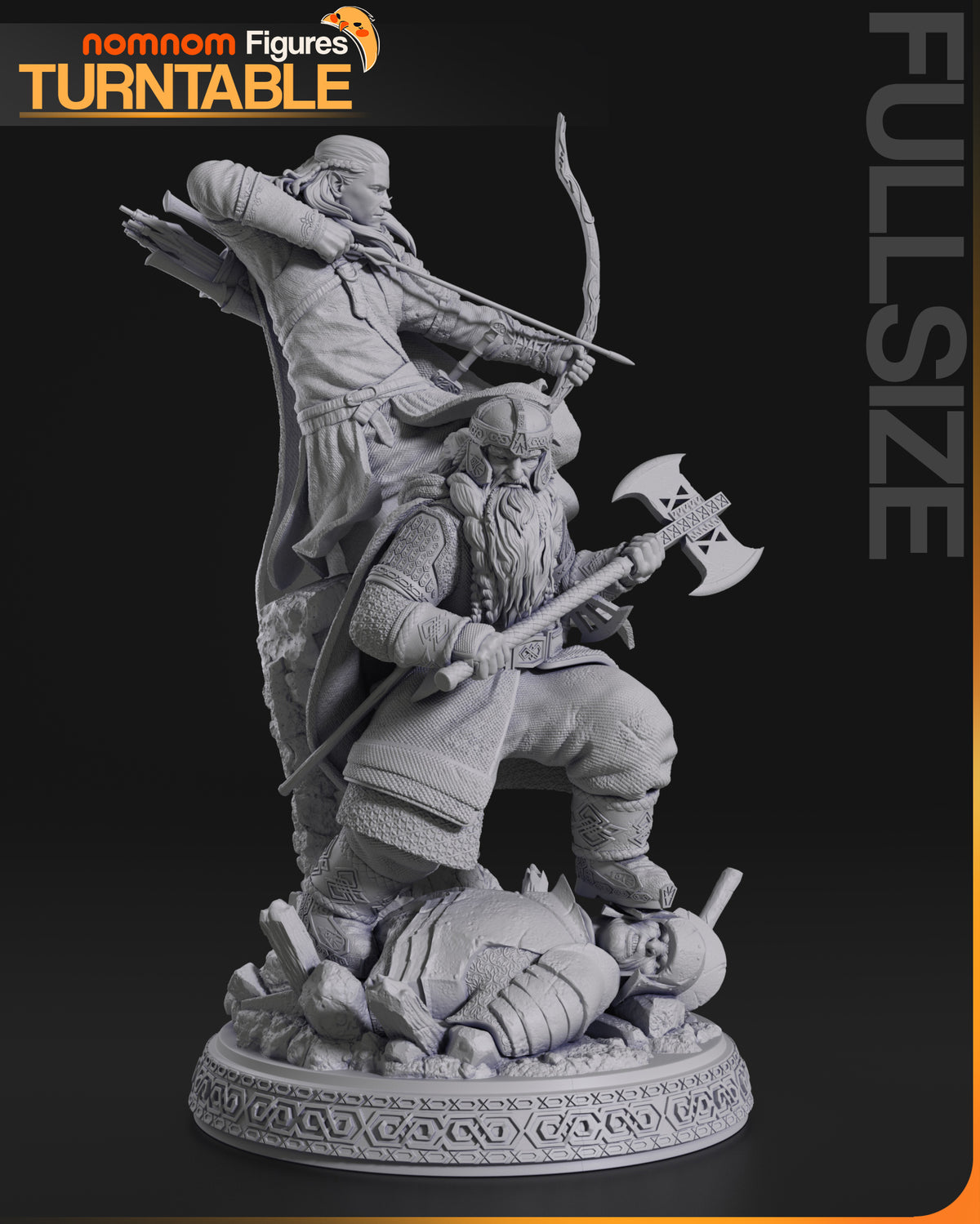 Gimli & Legolas (Lord of the Rings) - 3D Print Fan Art - Various Scales