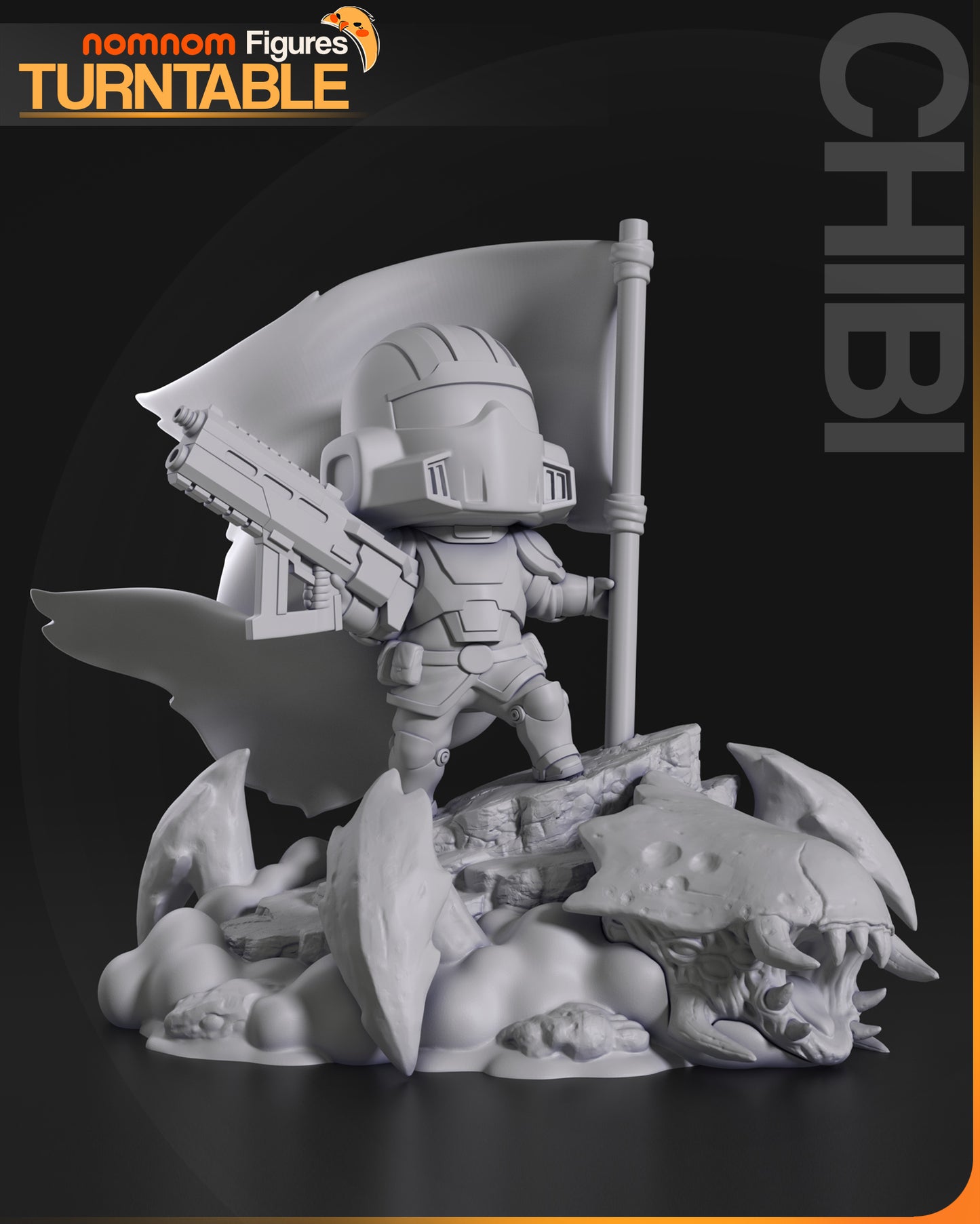 Helldiver - Chibi - 3d print Model kit - 80mm