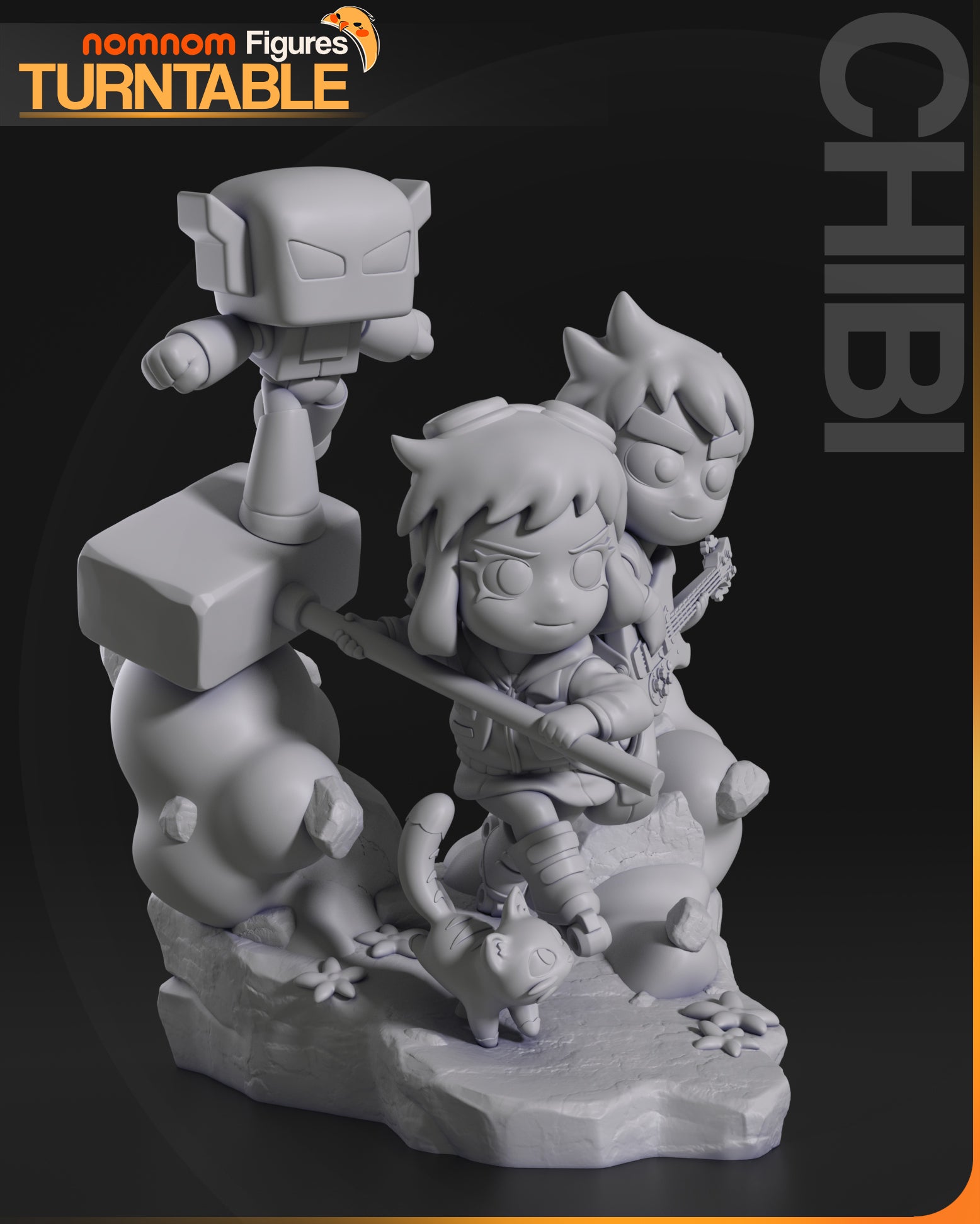 Romona Flowers (Scott Pilgrim) Chibi - 3D Print Fan Art - 88mm