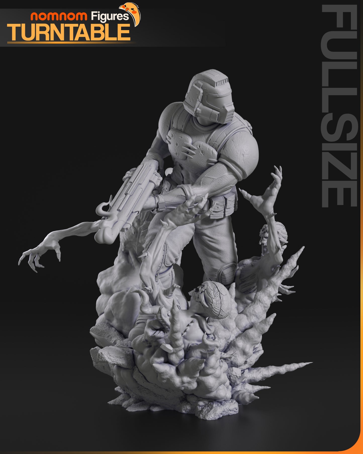 Doom Guy (Doom) - 3D Print - Model Kit - (Nom Nom)