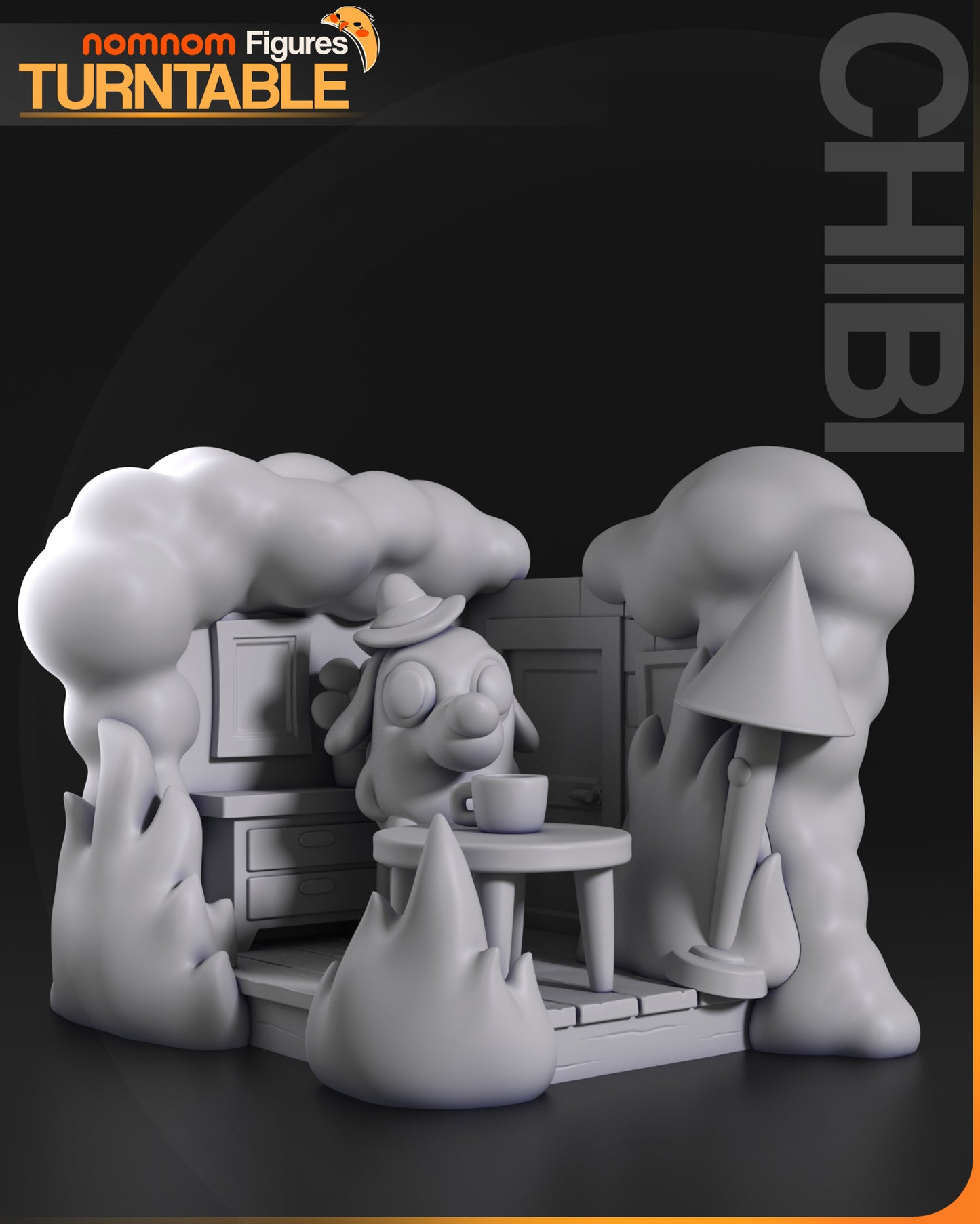 Chibi This is Fine (Meme) - 3D Print - Model Kit - Nomnom