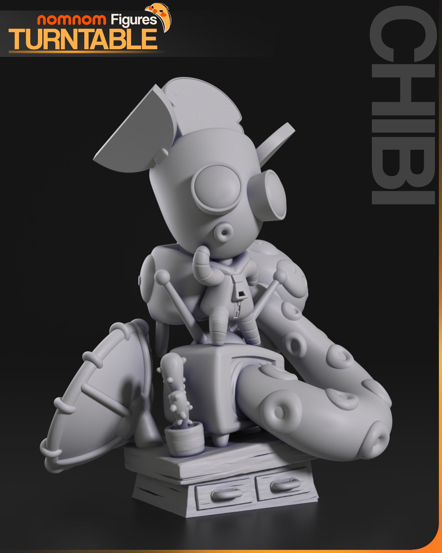 Chibi Gir (Invader Zim) 3d Printed Model Kit