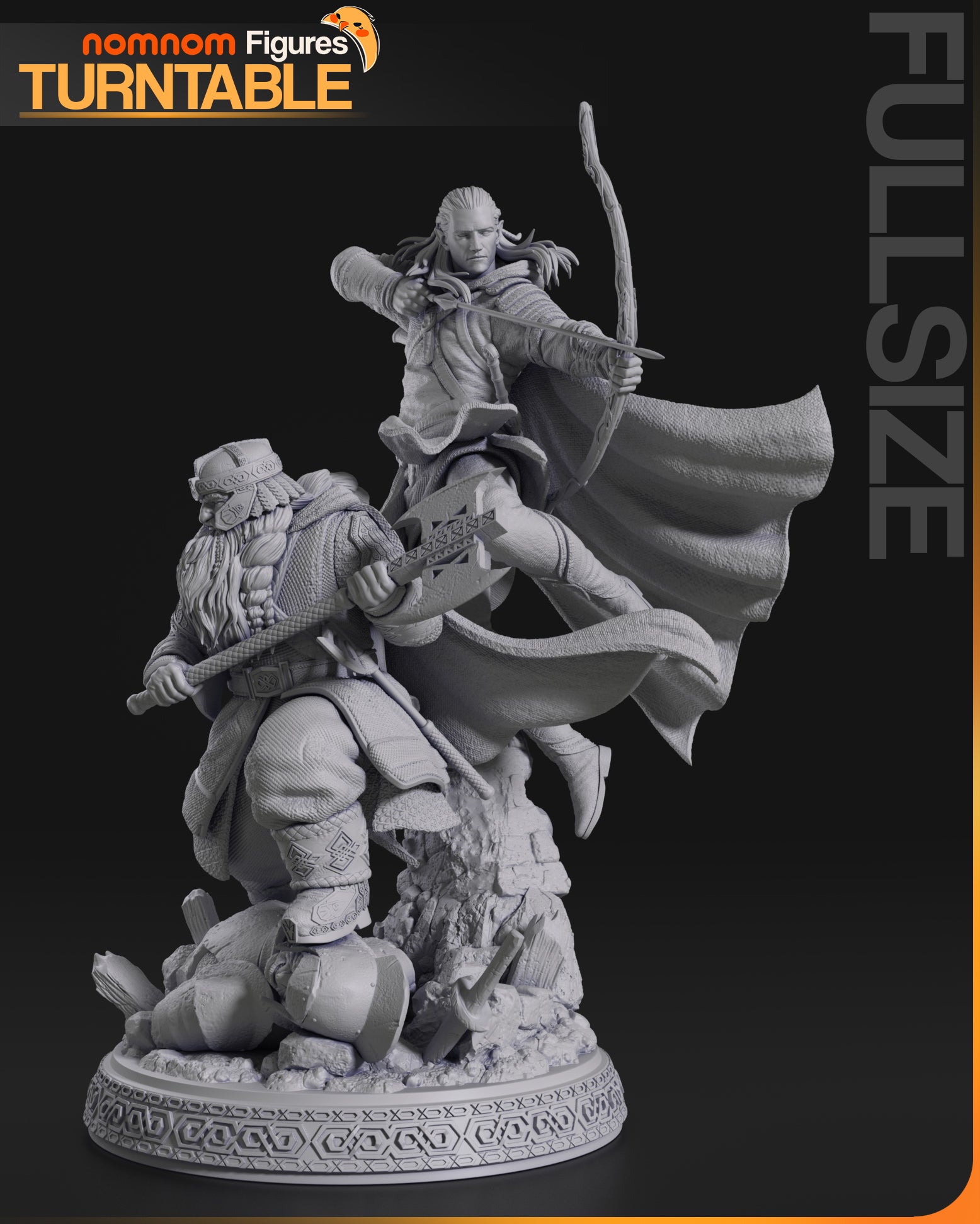 Gimli & Legolas (Lord of the Rings) - 3D Print Fan Art - Various Scales