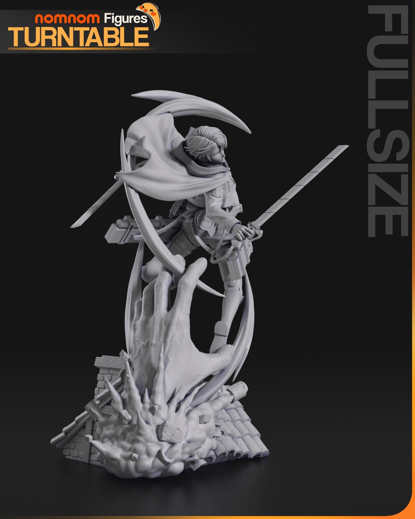 Levi (Attack on Titan) - 3D Print - Model Kit - (Nom Nom)