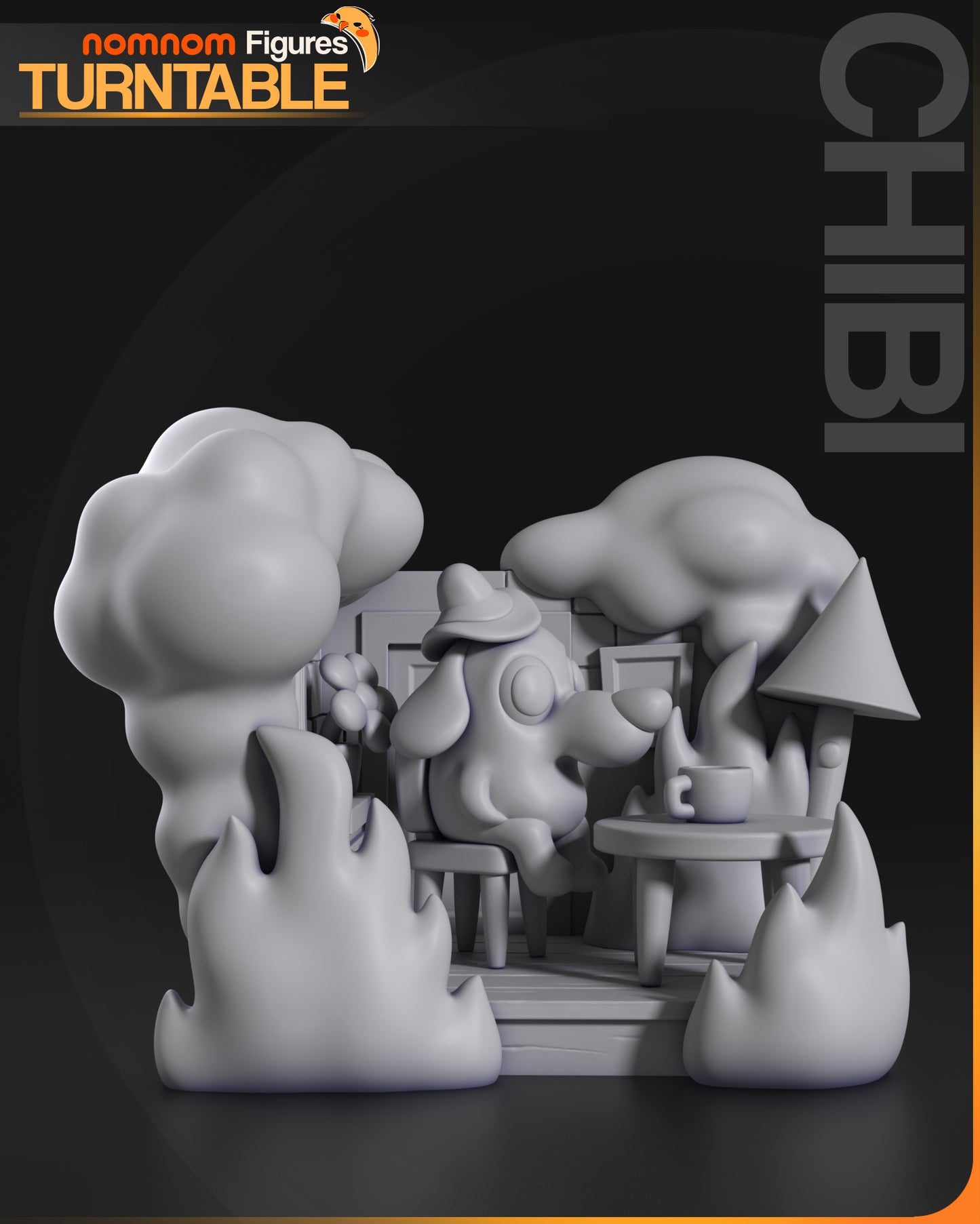 Chibi This is Fine (Meme) - 3D Print - Model Kit - Nomnom