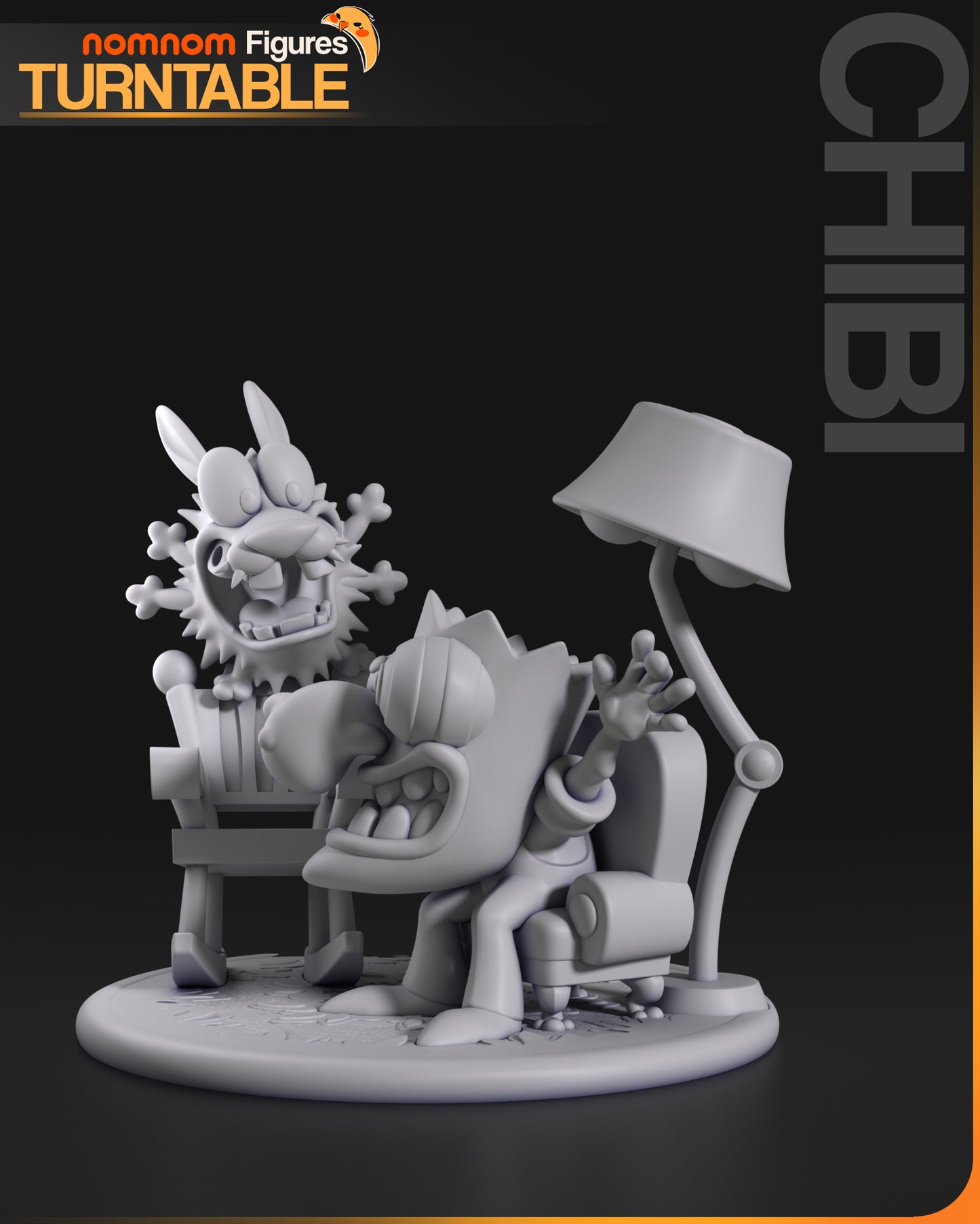 Courage the Cowardly Dog (Chibi) 3D Printed Model Kit