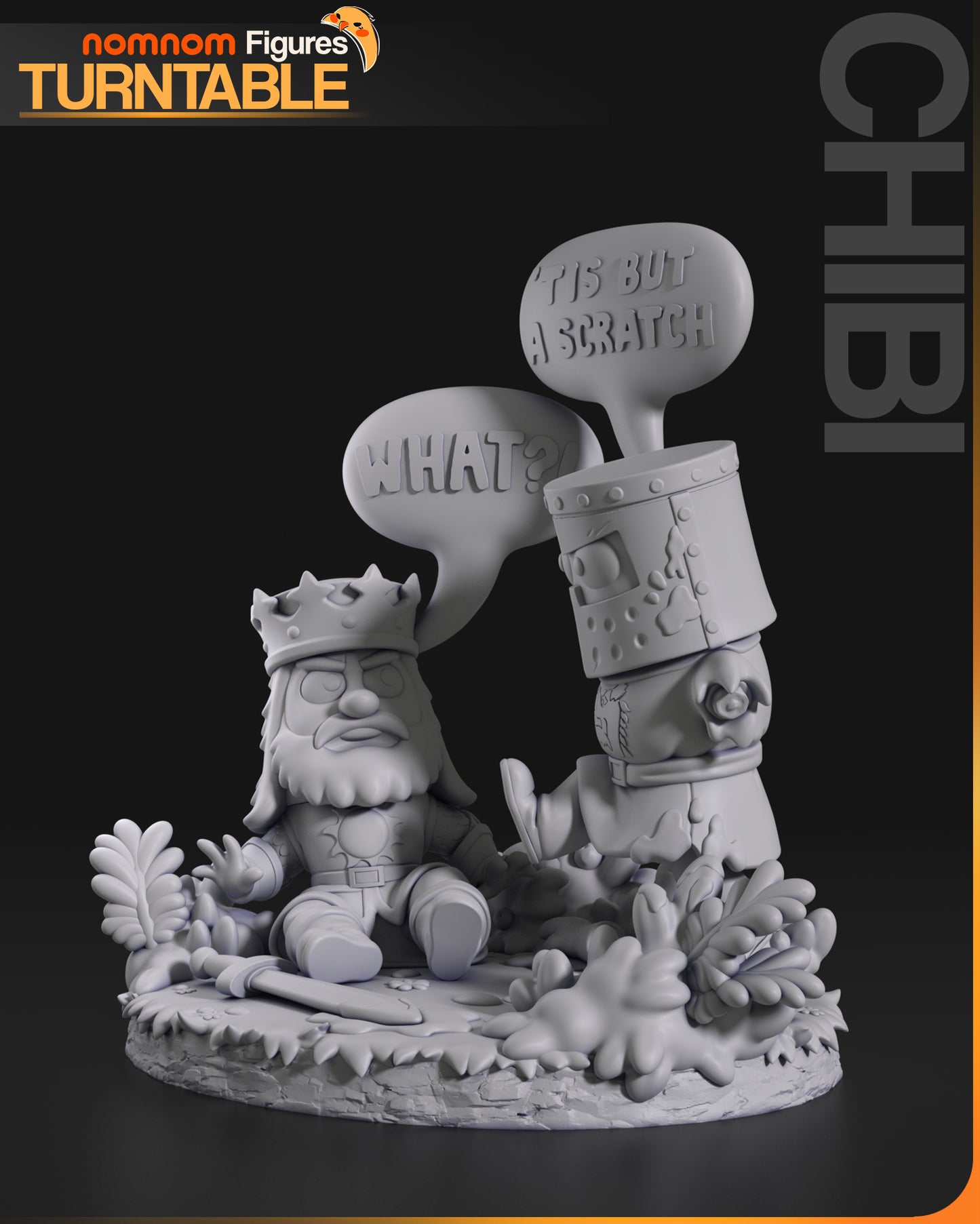 The Black Knight (Monty Python) 3d Printed Chibi Model Kit