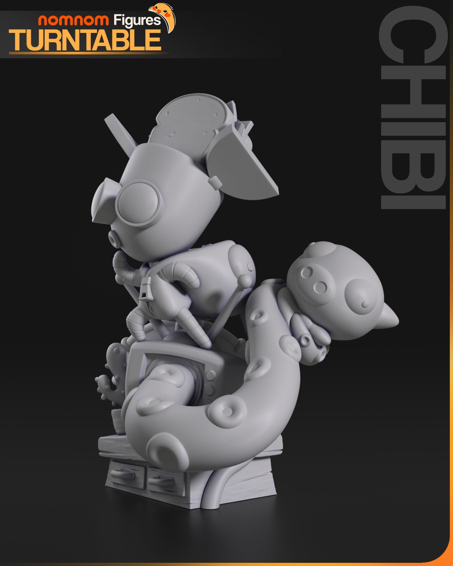 Chibi Gir (Invader Zim) 3d Printed Model Kit