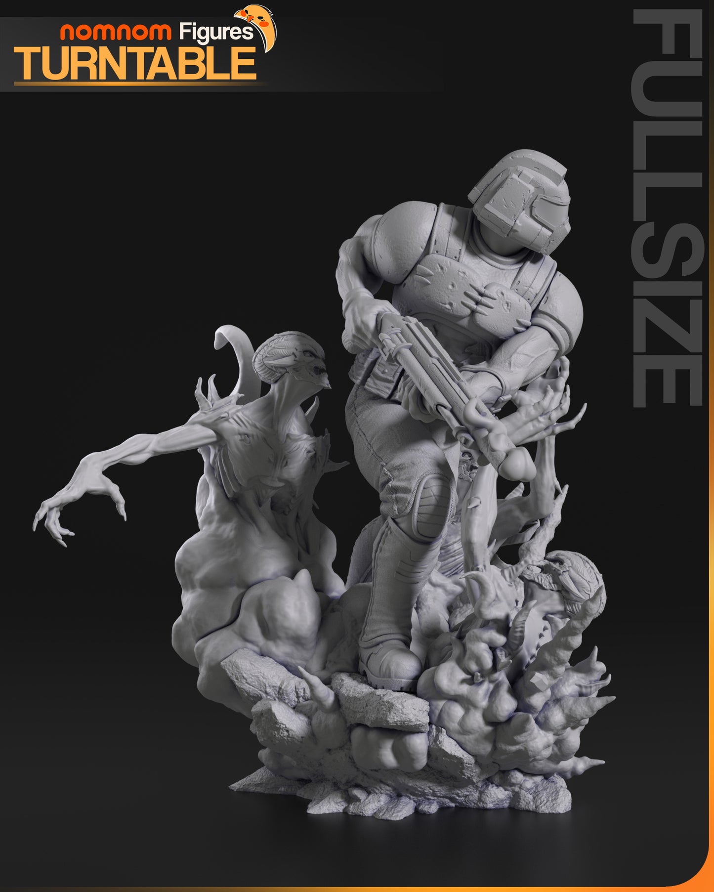 Doom Guy (Doom) - 3D Print - Model Kit - (Nom Nom)