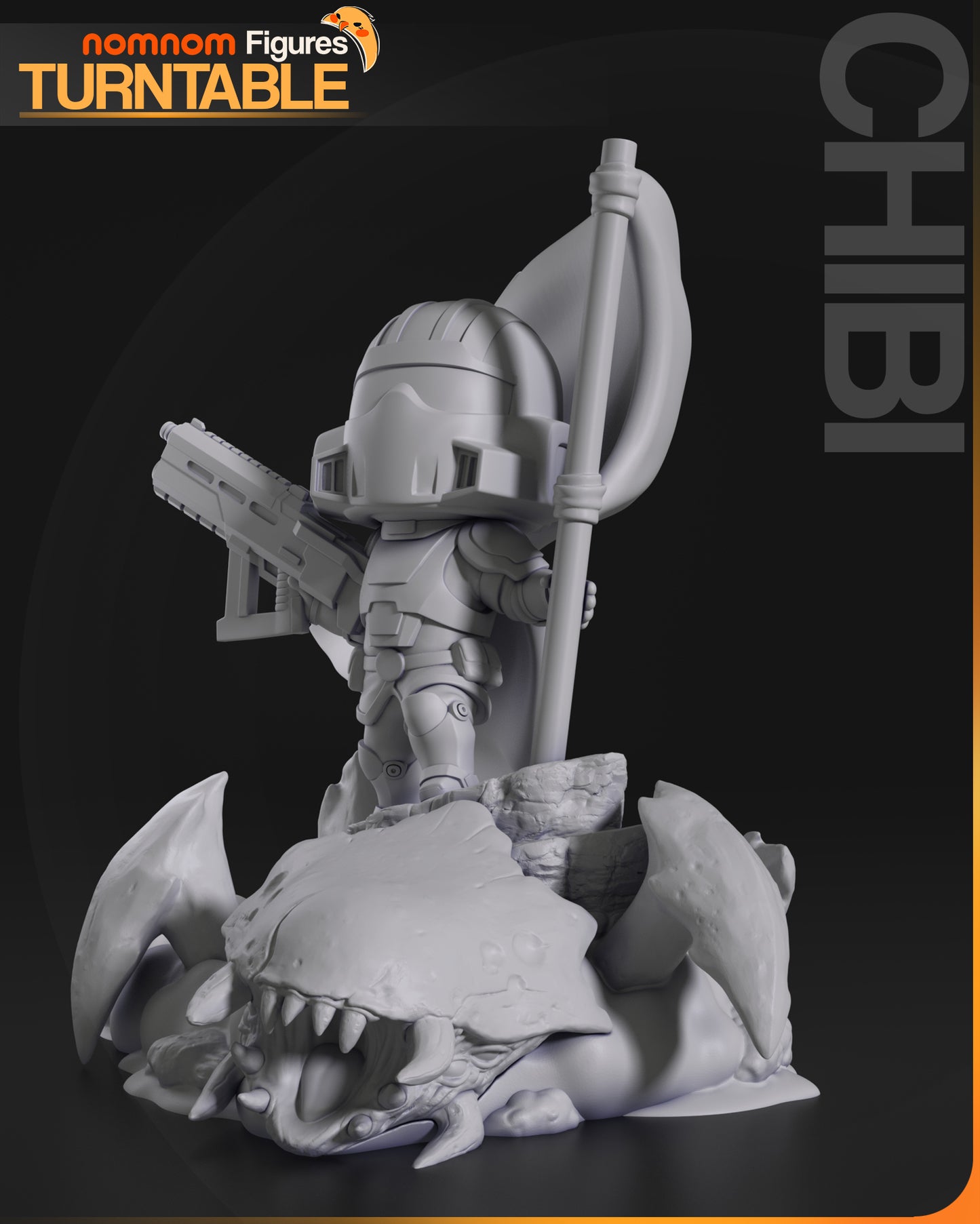 Helldiver - Chibi - 3d print Model kit - 80mm
