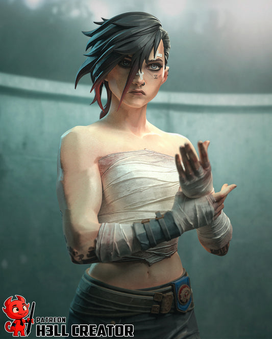 Vi (Arena Fighter) 3D Printed Bust and Statue Model Kit - 1:10 Scale