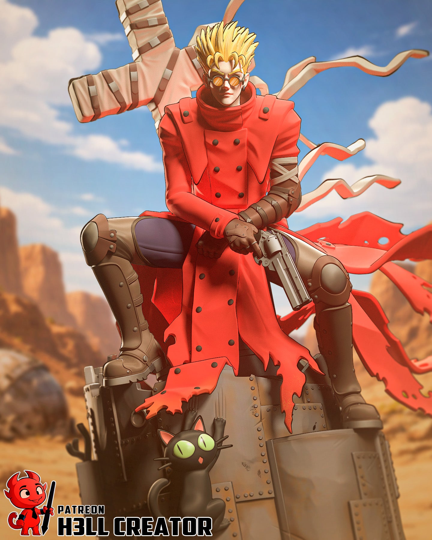 Vash the Stampede (Trigun) - 3D Printed Fan Art Model Kit