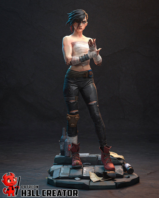 Vi (Arena Fighter) 3D Printed Bust and Statue Model Kit - 1:10 Scale