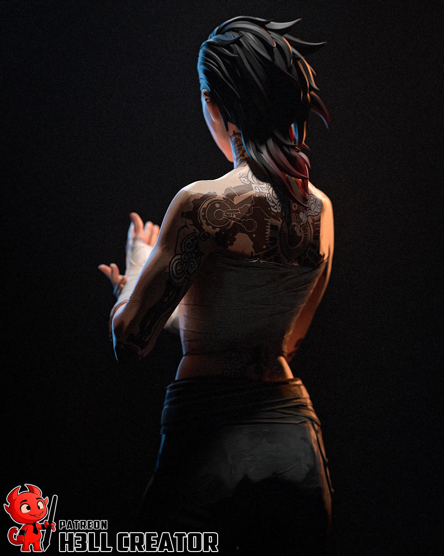 Vi (Arena Fighter) 3D Printed Bust and Statue Model Kit - 1:10 Scale