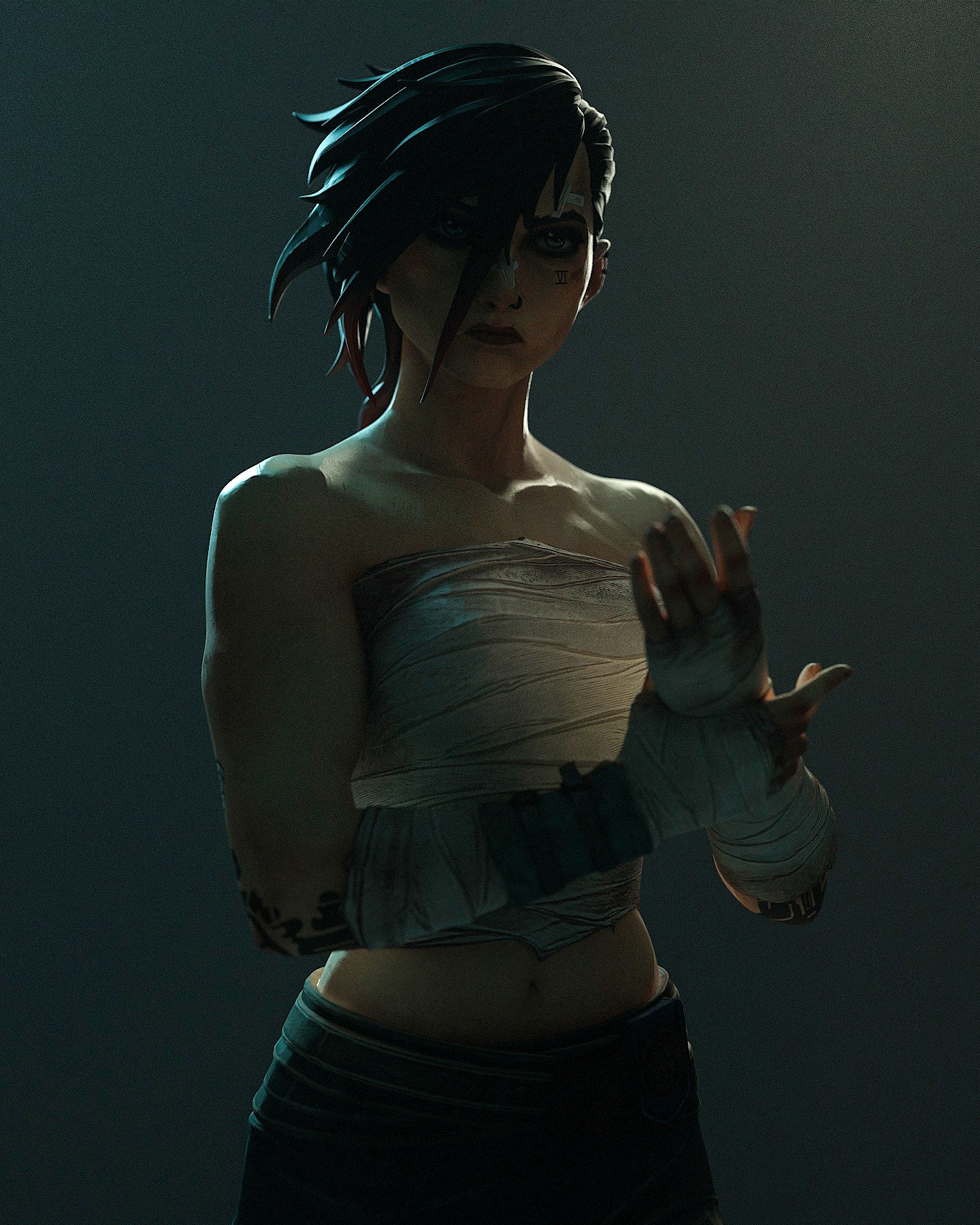 Vi (Arena Fighter) 3D Printed Bust and Statue Model Kit - 1:10 Scale