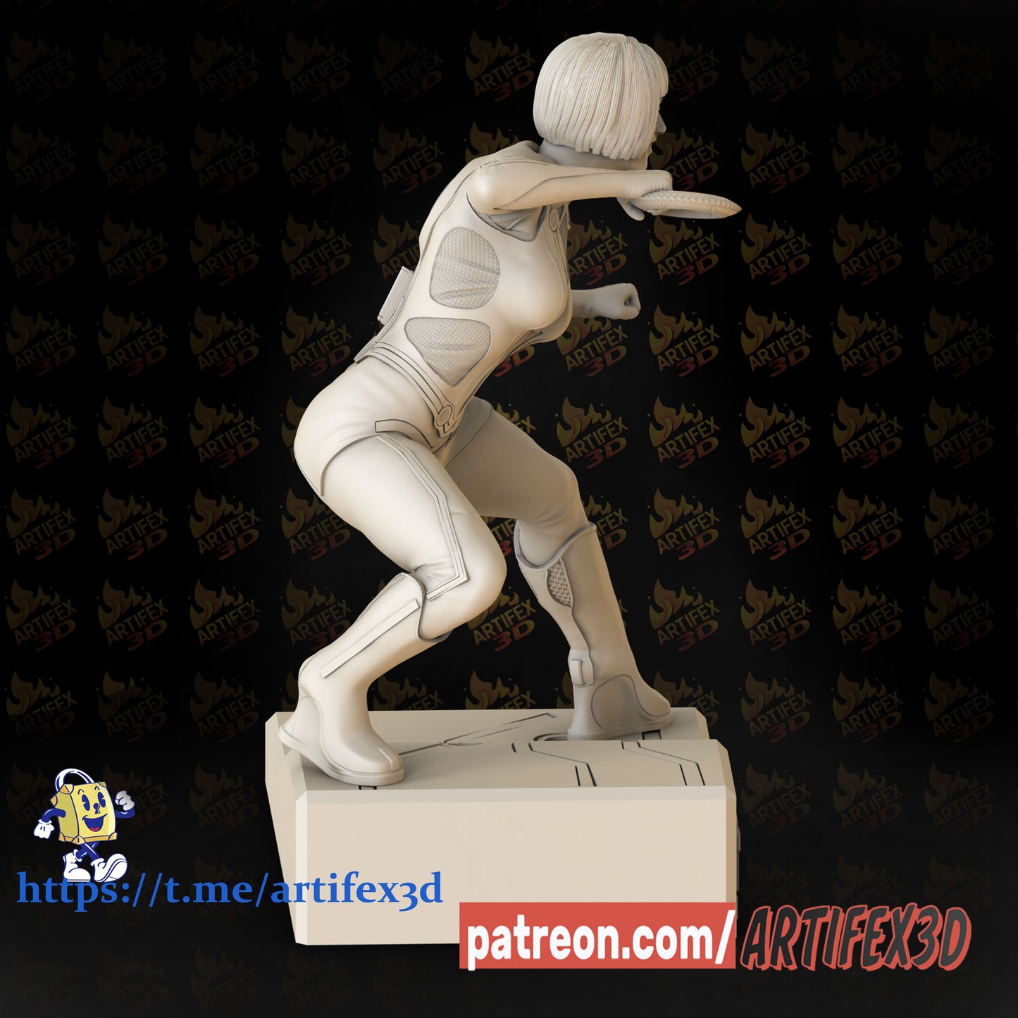 Quorra (Tron) - 3D Print - Fan Art - 180mm
