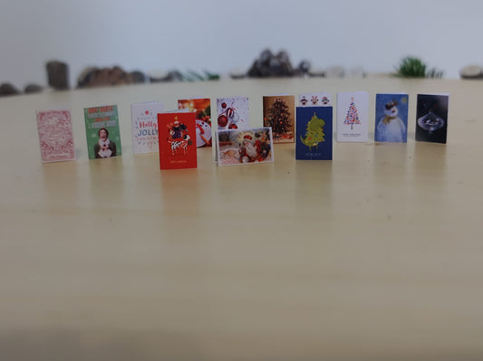 Miniature Christmas Cards Dolls House XMAS Handmade 1:12th scale Pack A