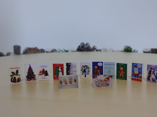 Miniature Christmas Cards Dolls House XMAS Handmade 1:12th scale Pack B