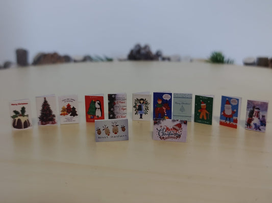 Miniature Christmas Cards Dolls House XMAS Handmade 1:12th scale Pack B