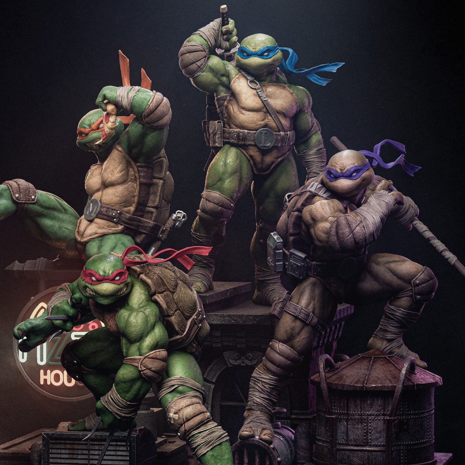 Teenage Mutant Ninja Turtles (Fan Art) - 3D printed Diorama kit (CA3D)