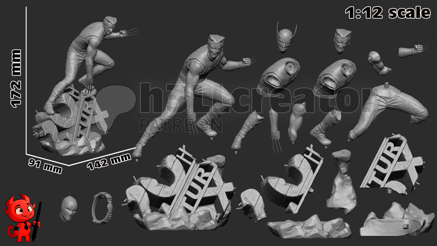 Wolverine - 12 Scale 3D Printed Model Kit Statue