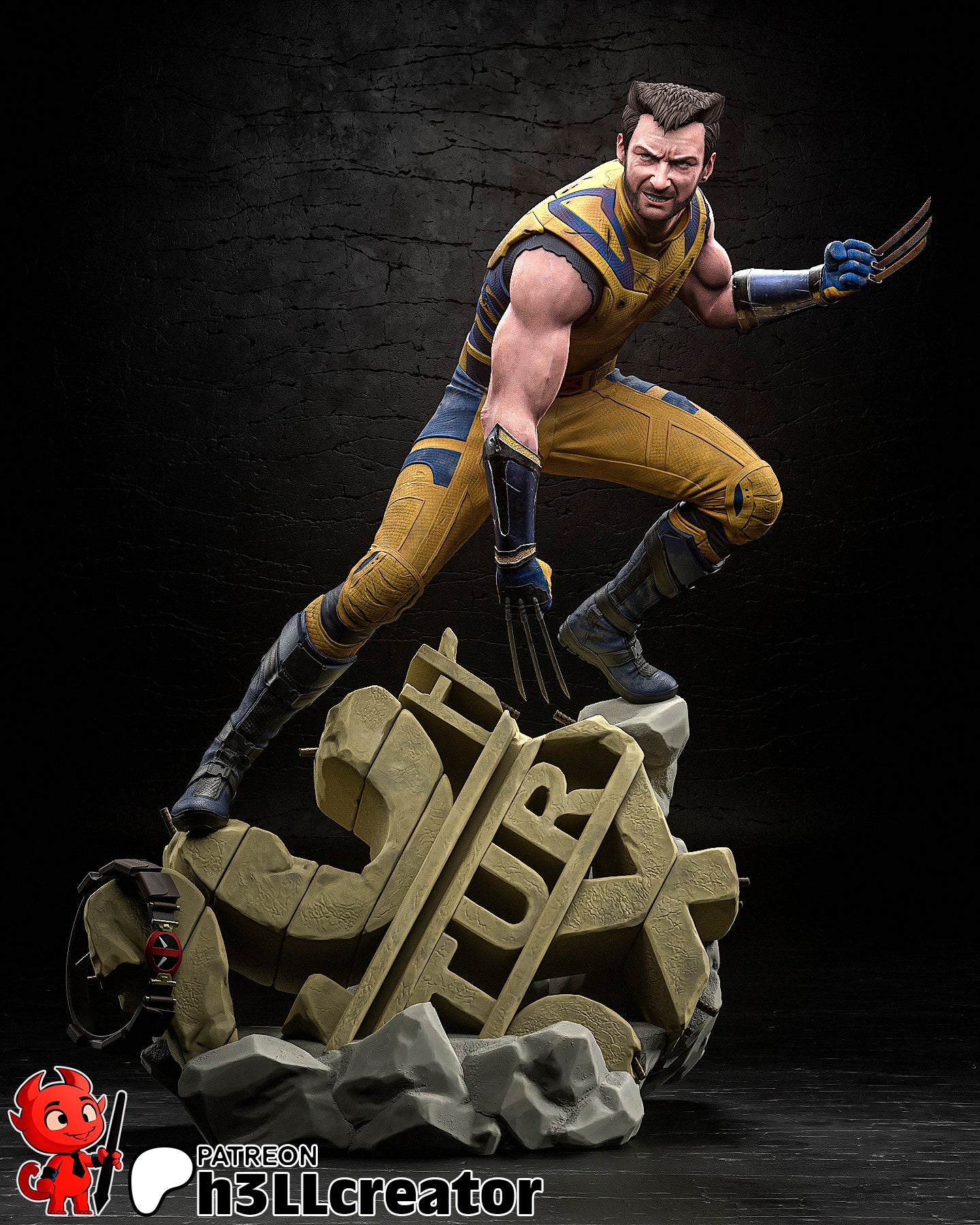 Wolverine - 12 Scale 3D Printed Model Kit Statue