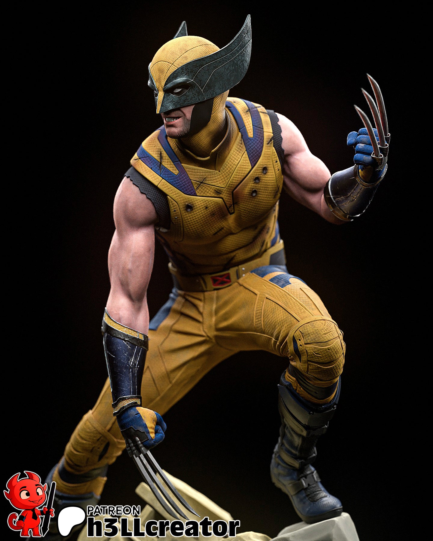 Wolverine - 12 Scale 3D Printed Model Kit Statue