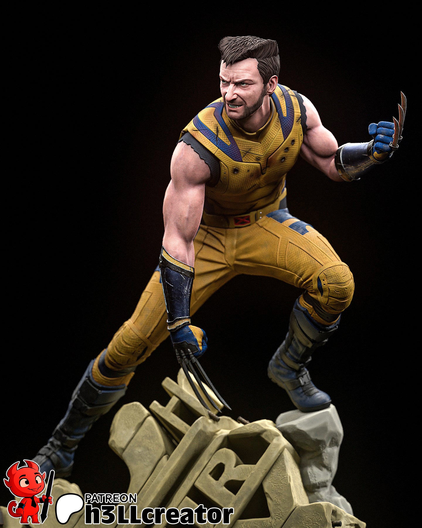 Wolverine - 12 Scale 3D Printed Model Kit Statue