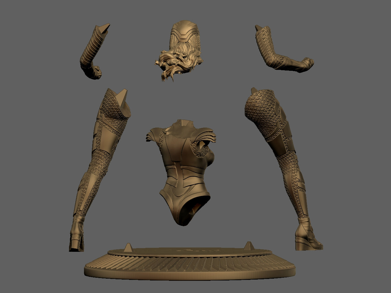 ww84 - Wonderwoman 3D Printed Model kit