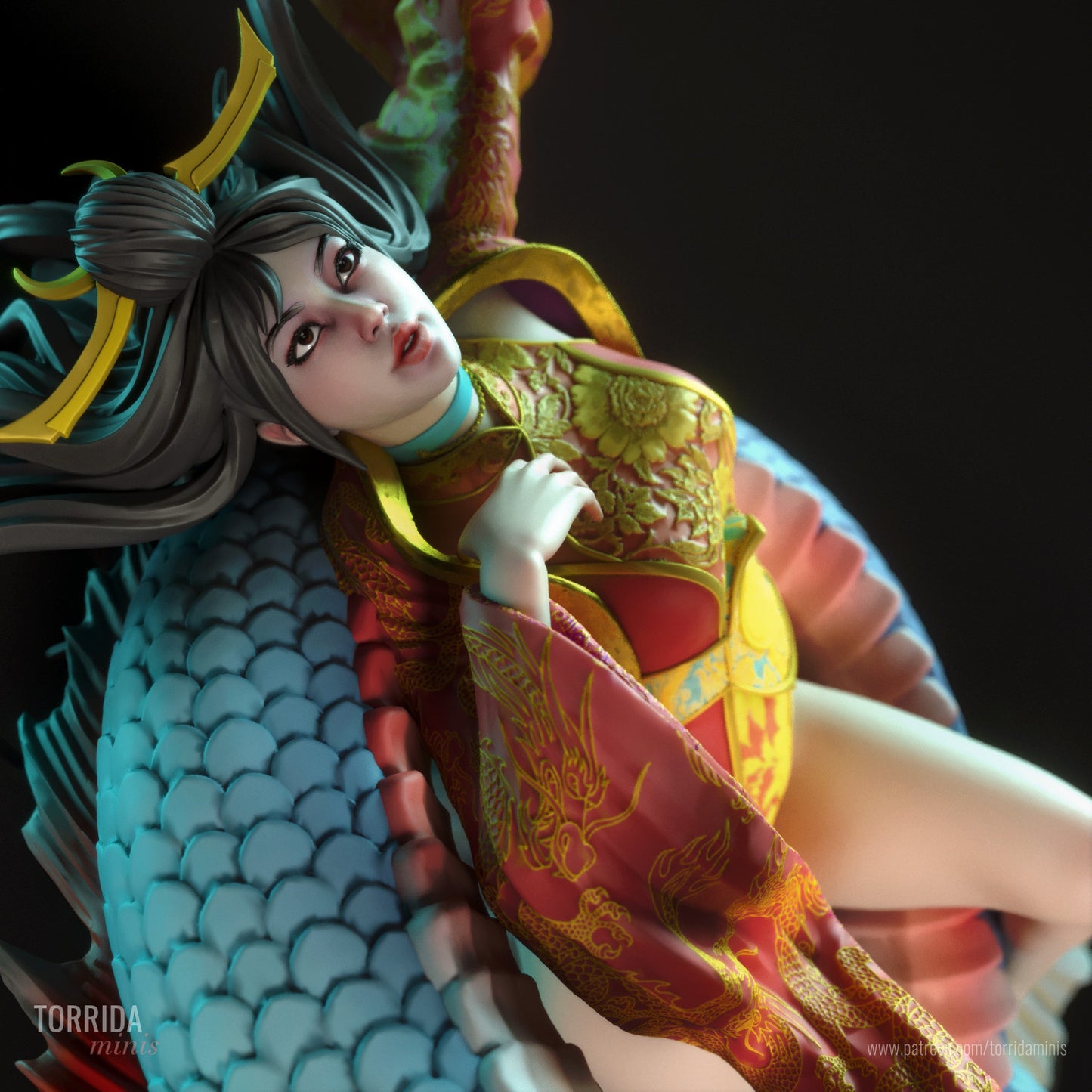 Yahui and the Dragon - 3D Model Kit