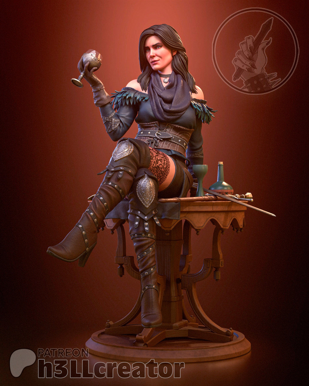 Yennifer (Witcher 3) 3d Printed Model Kit - 1:12