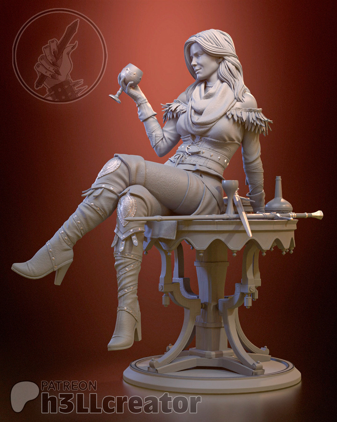 Yennifer (Witcher 3) 3d Printed Model Kit - 1:12