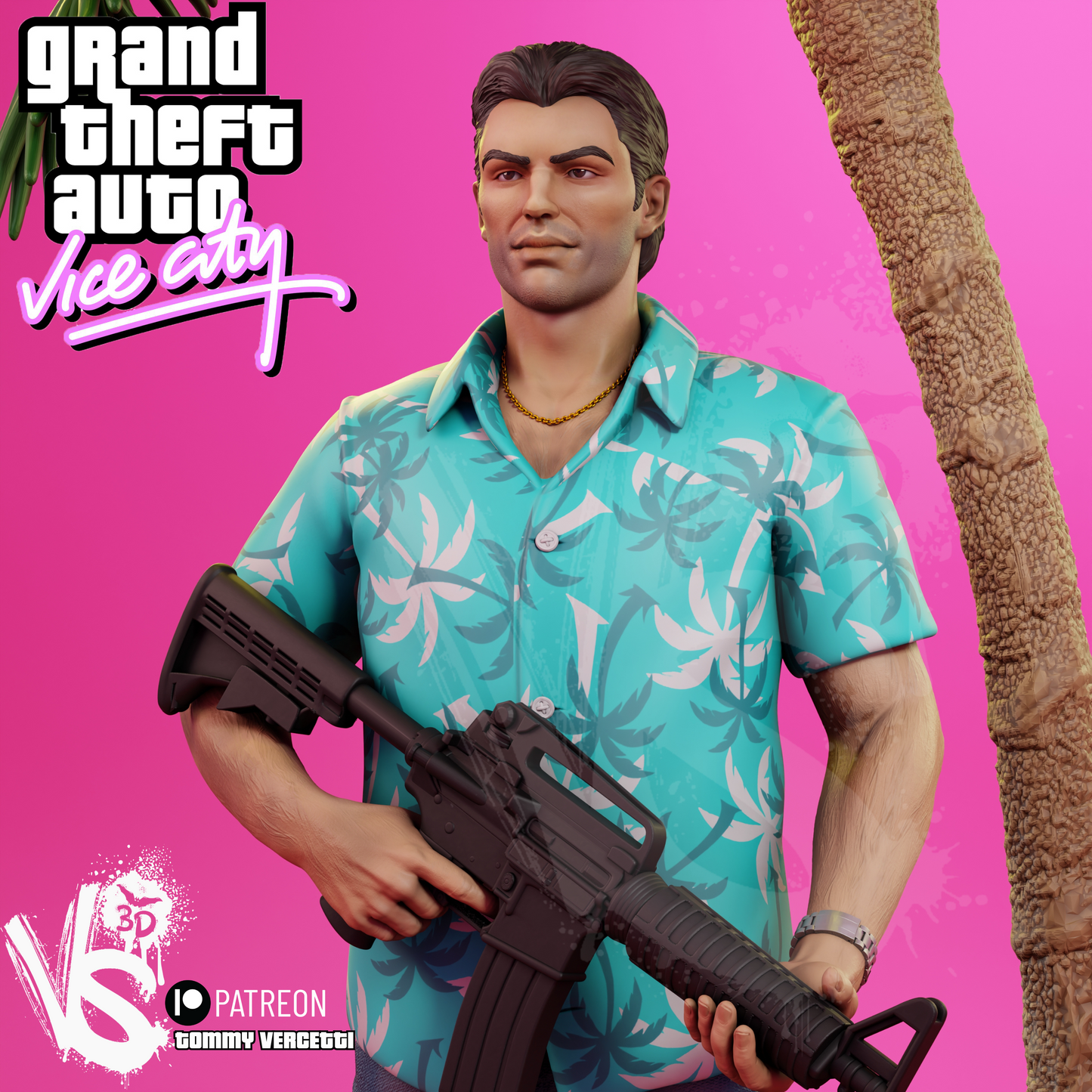 Tommy Vercetti (GTA Vice City) - 3D Print Model Kit - Fan Art